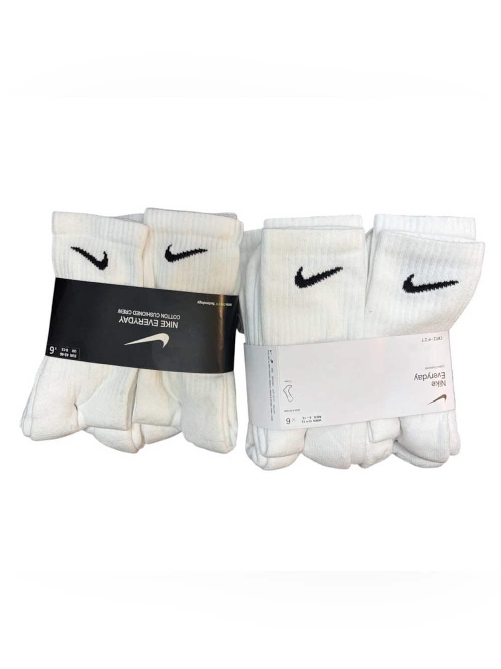 Nike Everyday Cushioned Crew Socks - White (12- Pack) size large
